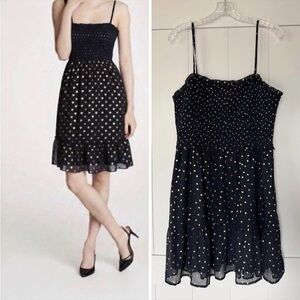 💙💛 Bloomingdale’s Aqua Navy Blue Dress with Gold Heart Accents